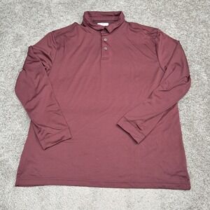 Grand Slam Performance Mens XXL Long Sleeve Polo Shirt Burgundy Maroon Textured
